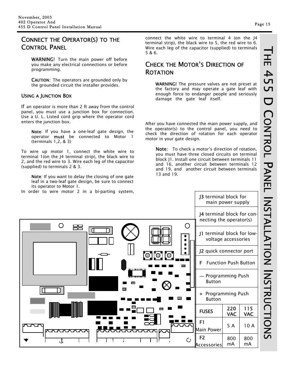 455 d c, Ont rol, An el | Ns tal la t io n | Controlled Products Systems Group 1044682 User Manual | Page 15 / 28