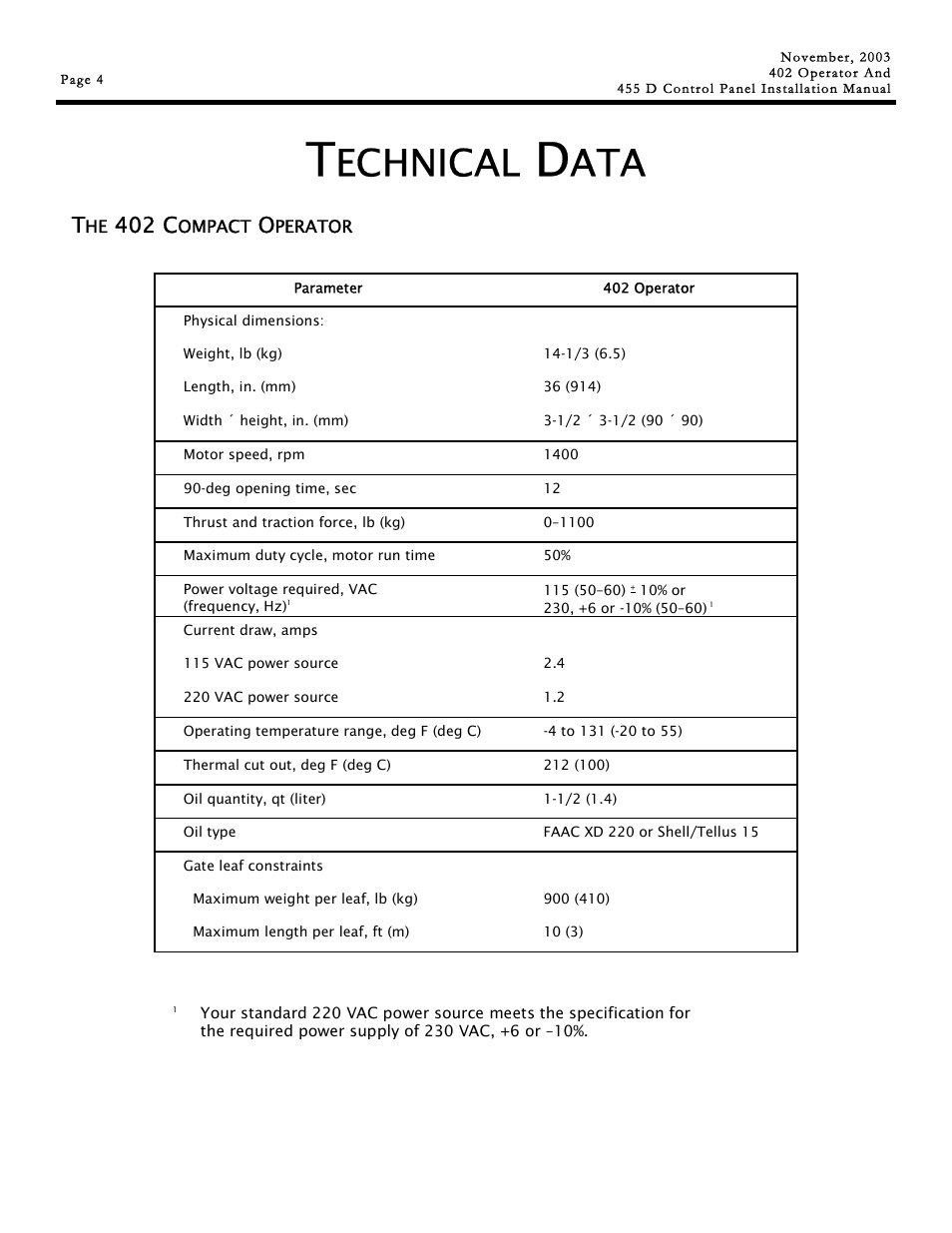 Echnical, 402 c | Controlled Products Systems Group 1044682 User Manual | Page 4 / 28