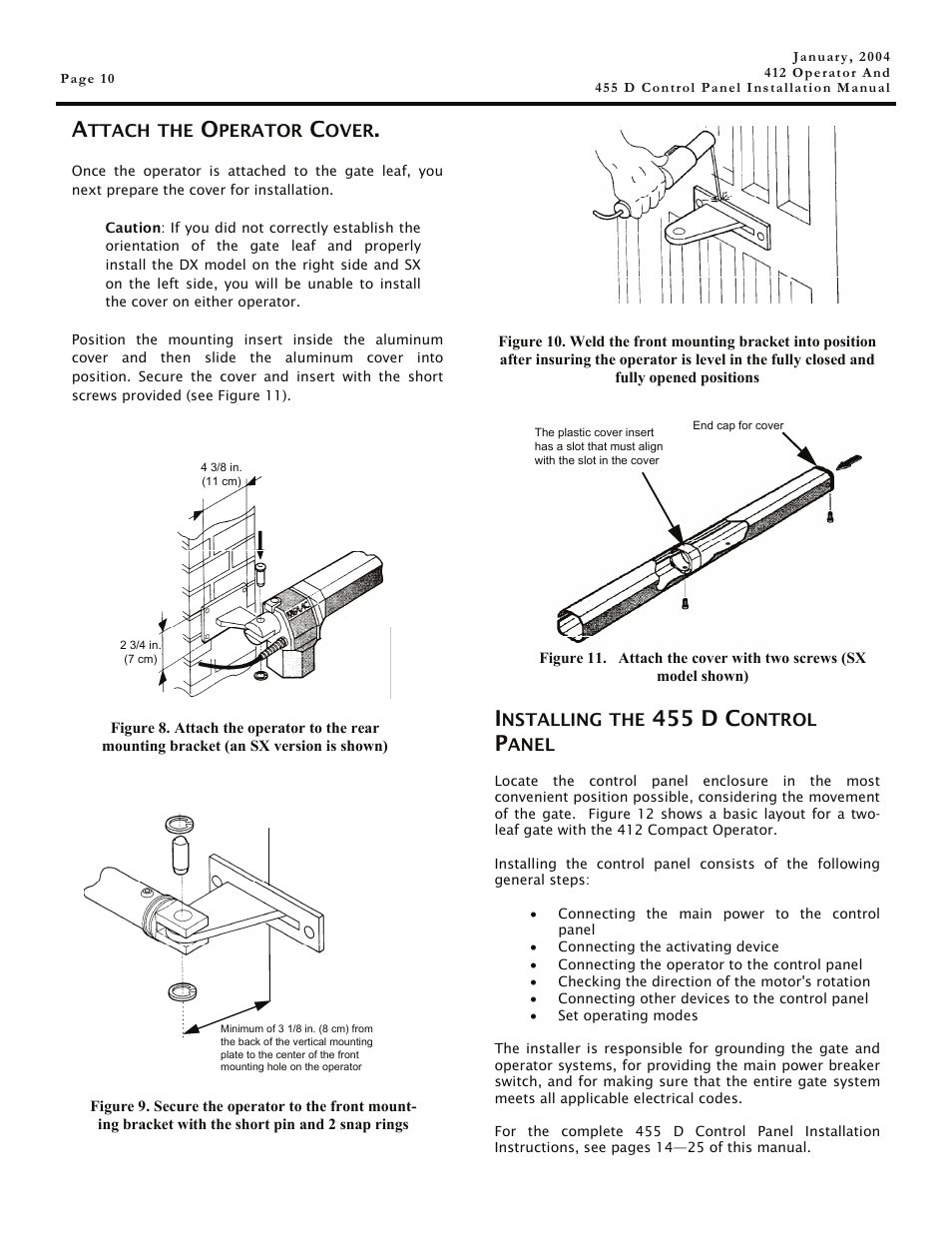Installing the 455 d control panel, 455 d c | Controlled Products Systems Group 104470 User Manual | Page 10 / 28