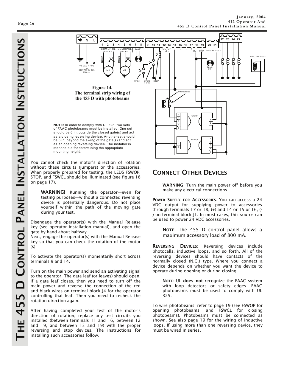 Connect other devices, 455 d c, Ontrol | Anel, Nstallation, Nstructions, Onnect, Ther, Evices | Controlled Products Systems Group 104470 User Manual | Page 16 / 28