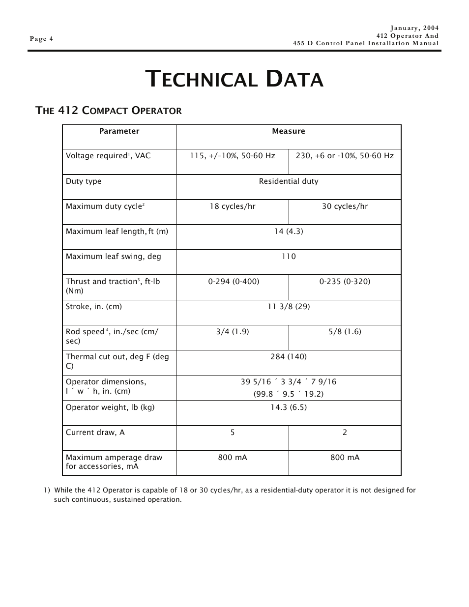 Echnical, 412 c | Controlled Products Systems Group 104470 User Manual | Page 4 / 28