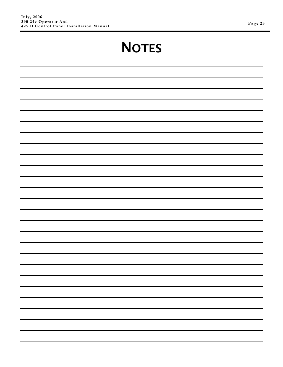 Otes | Controlled Products Systems Group 104572 User Manual | Page 23 / 24