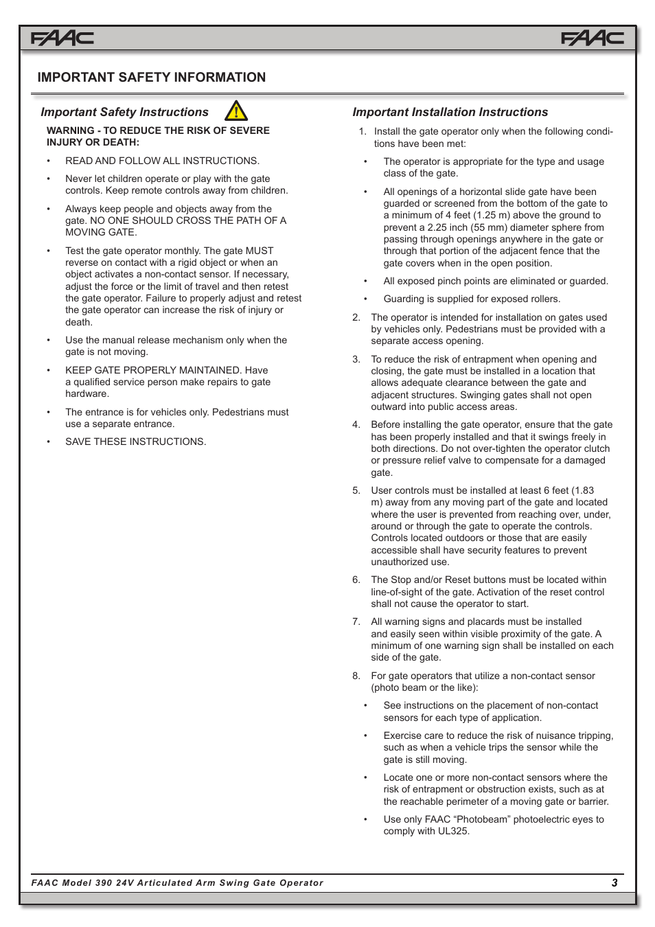 Important safety information | Controlled Products Systems Group 104572 User Manual | Page 3 / 27