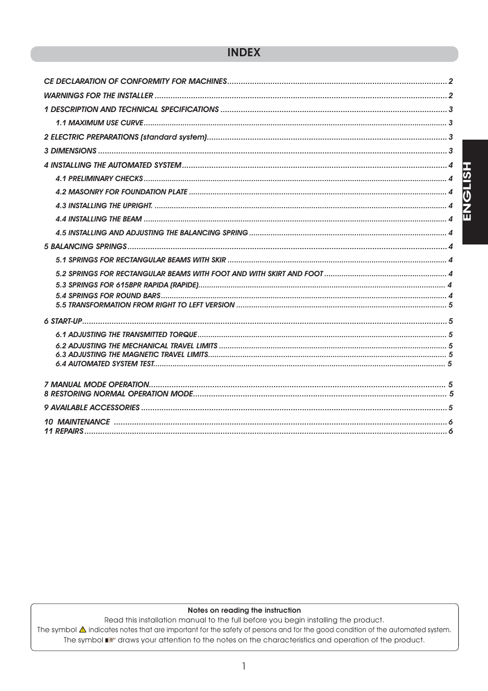 Index, English | Controlled Products Systems Group 1049062 User Manual | Page 11 / 17