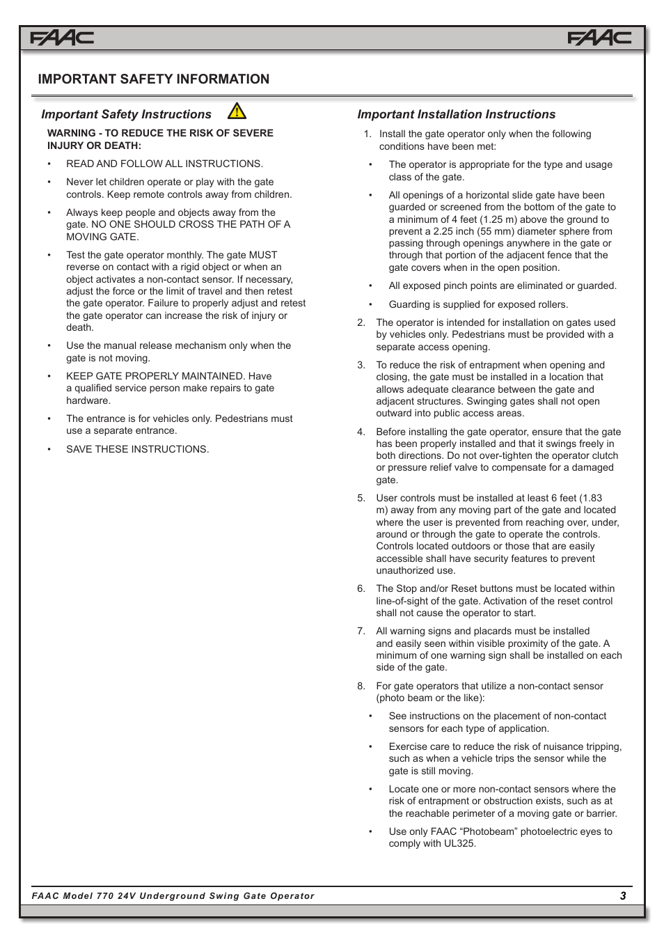Important safety information | Controlled Products Systems Group 106753 User Manual | Page 3 / 28