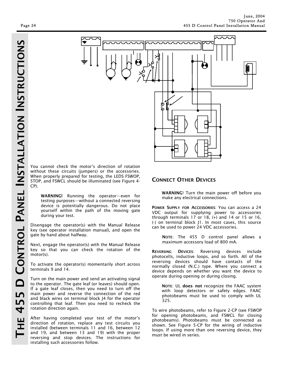 455 d c, Ont r ol, Ane l | Ns ta lla t io n, Ns tru c t ions | Controlled Products Systems Group 107725 User Manual | Page 24 / 40