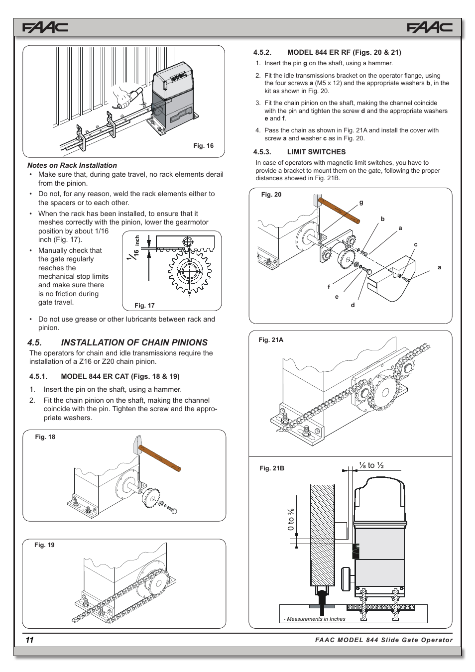 Installation of chain pinions | Controlled Products Systems Group 109837 User Manual | Page 11 / 27