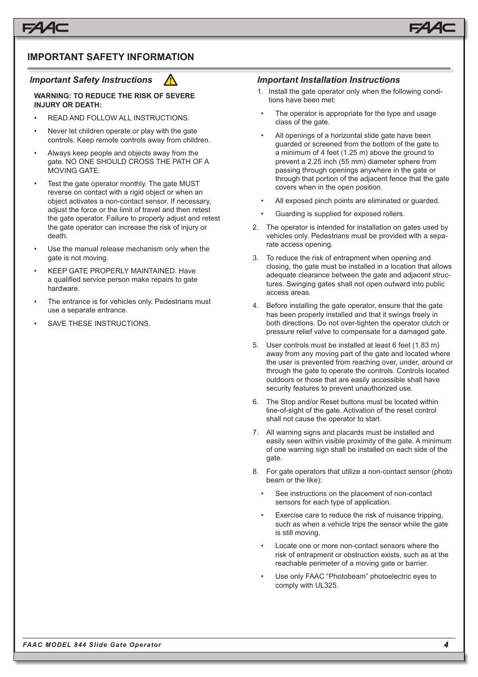 Important safety information | Controlled Products Systems Group 109837 User Manual | Page 4 / 27