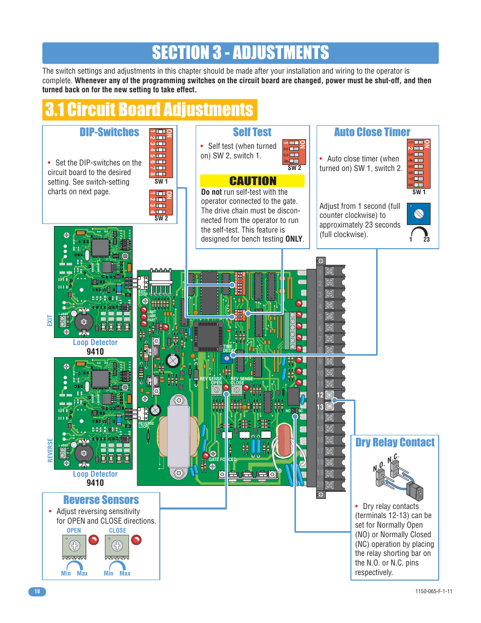 Caution, Reverse sensors | Controlled Products Systems Group 1150-080 User Manual | Page 20 / 30