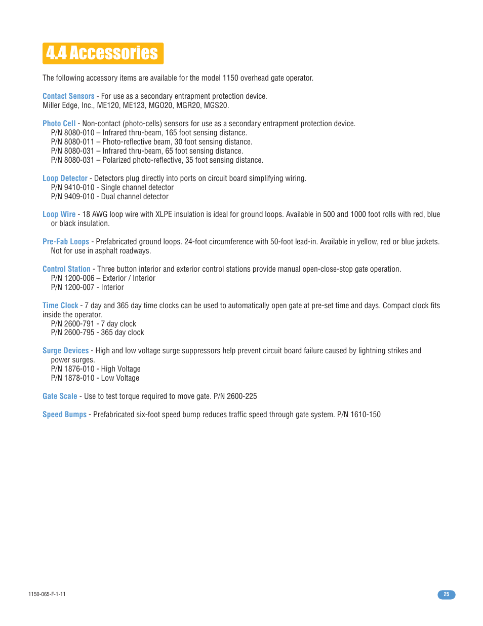 4 accessories | Controlled Products Systems Group 1150-080 User Manual | Page 27 / 30