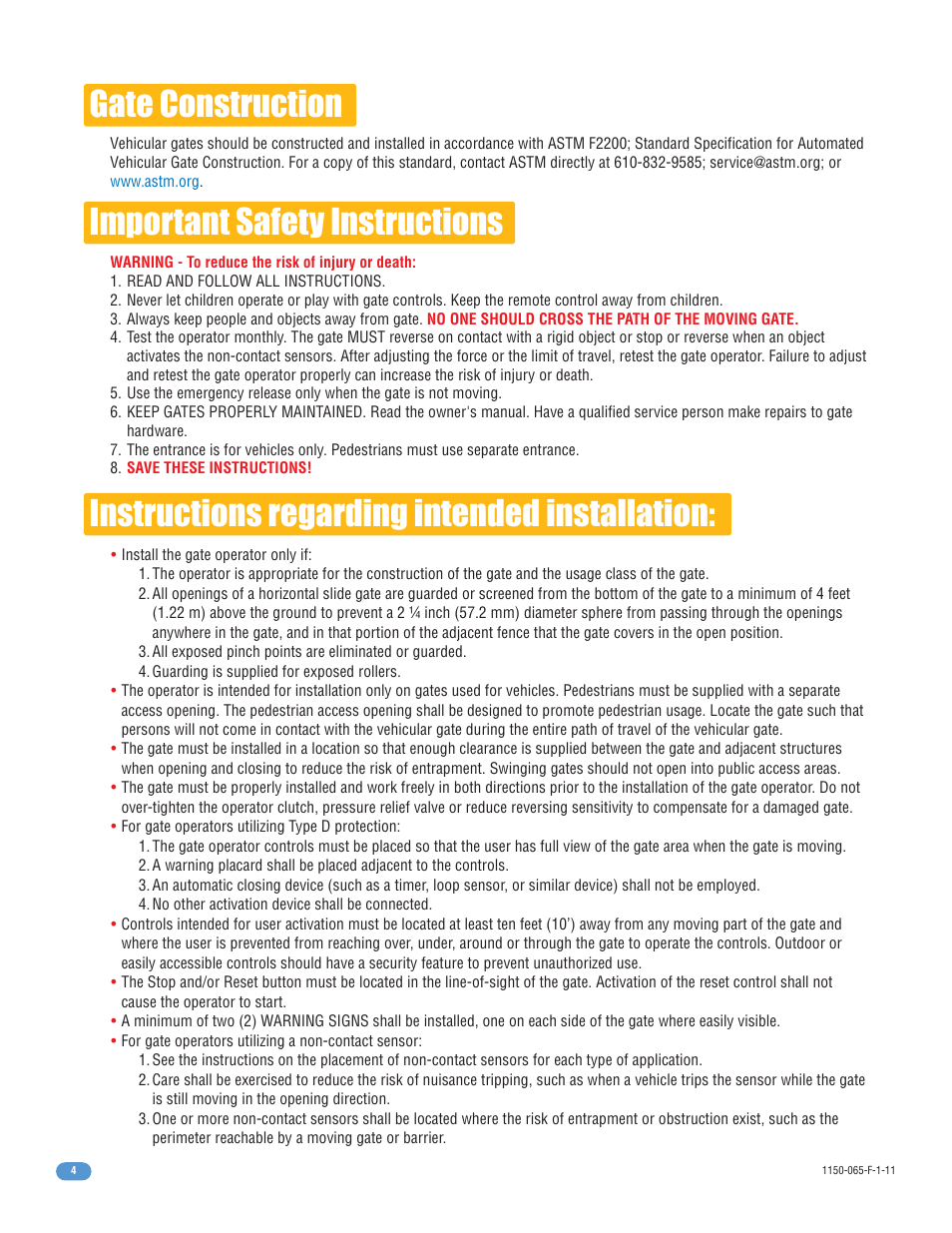 Important safety instructions | Controlled Products Systems Group 1150-080 User Manual | Page 6 / 30