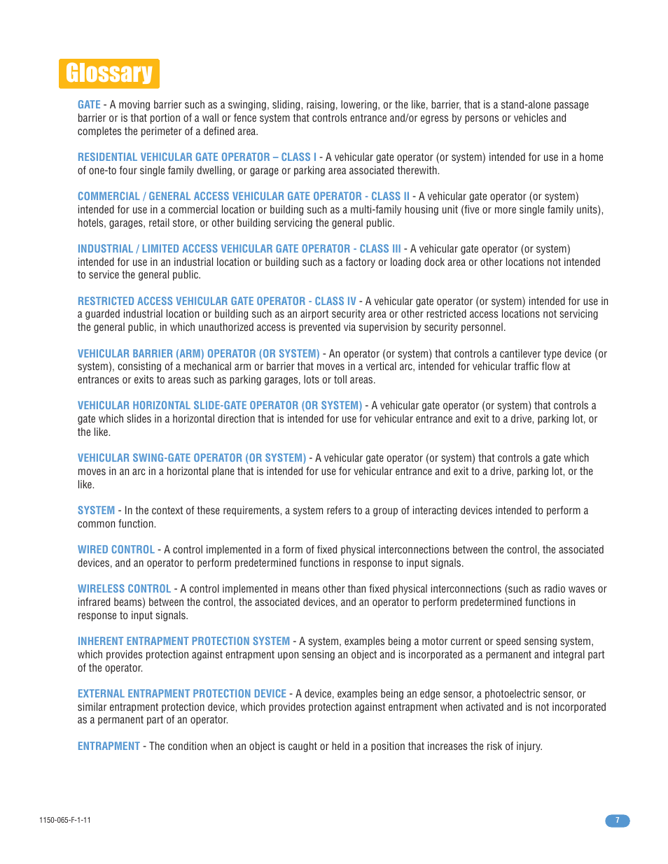 Glossary | Controlled Products Systems Group 1150-080 User Manual | Page 9 / 30
