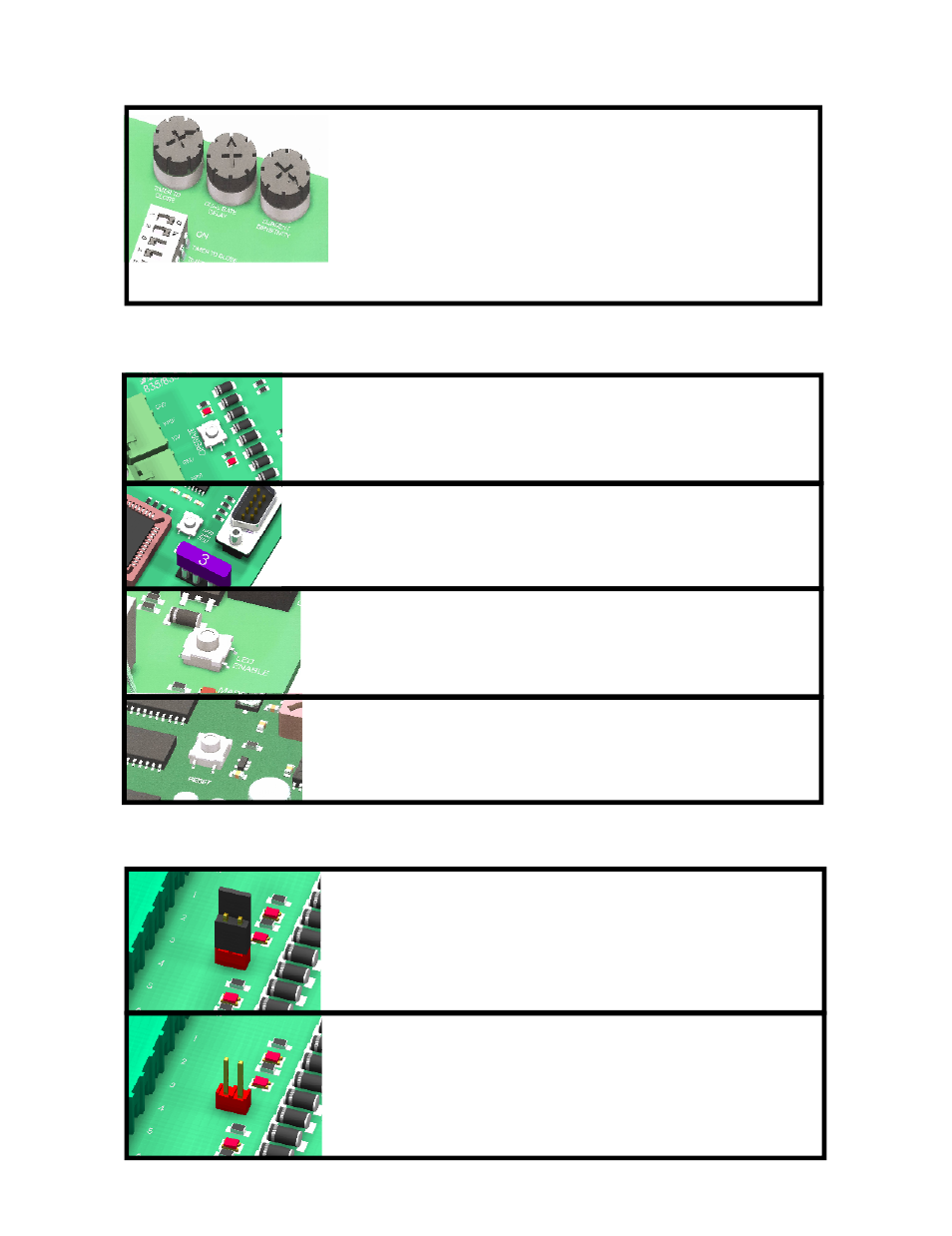 Adjustments push buttons, Jumpers | Controlled Products Systems Group 1550ETL User Manual | Page 15 / 23