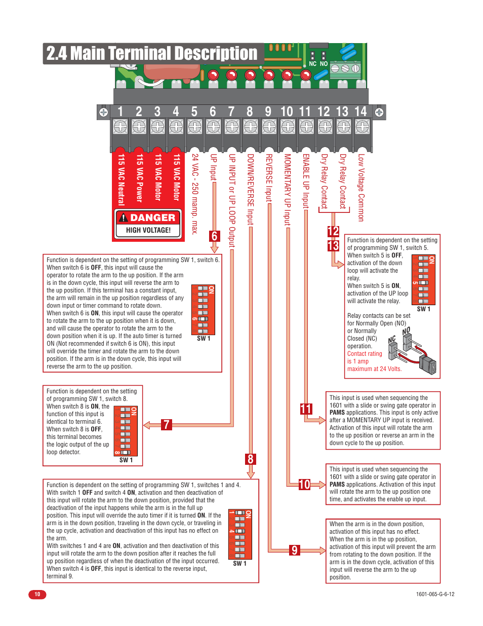 4 main terminal description | Controlled Products Systems Group 1601-080 User Manual | Page 12 / 42