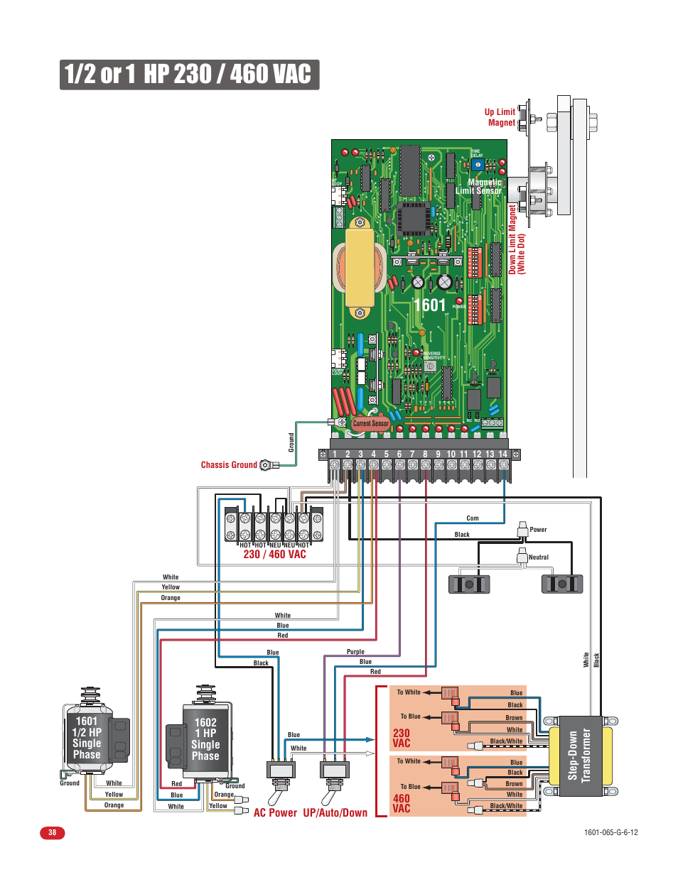 Ac power up/auto/down, Step-down transformer | Controlled Products Systems Group 1601-080 User Manual | Page 40 / 42