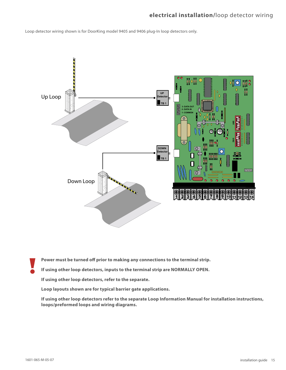 Electrical installation/ loop detector wiring, 5p $own | Controlled Products Systems Group 1601-080 User Manual | Page 14 / 36