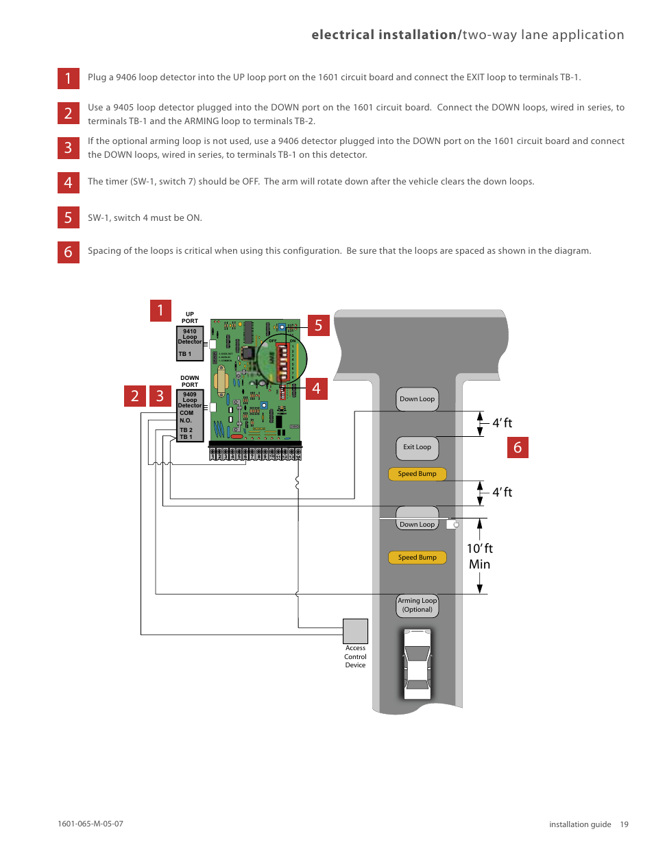 Electrical installation/ two-way lane application | Controlled Products Systems Group 1601-080 User Manual | Page 18 / 36