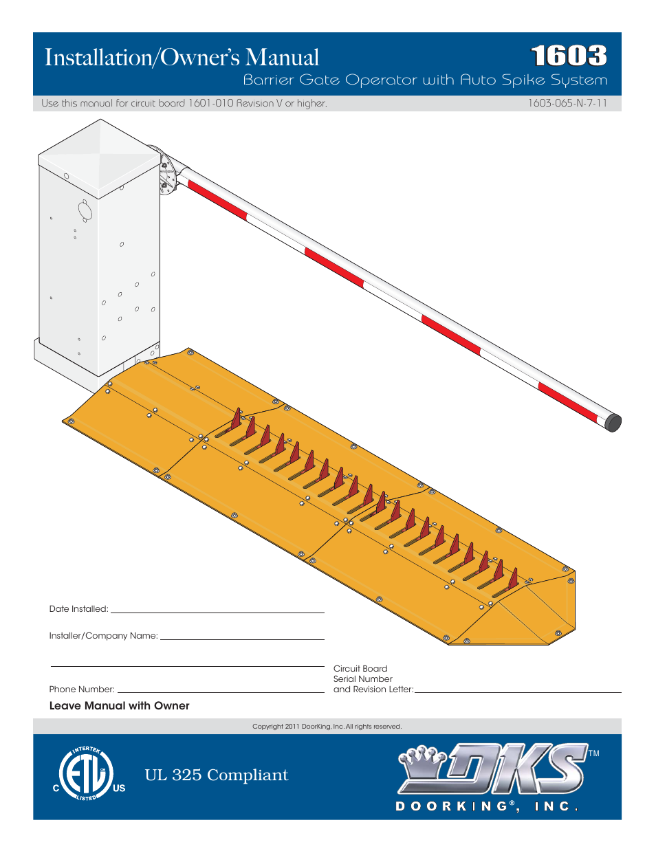 Controlled Products Systems Group 1603-080 User Manual | 42 pages
