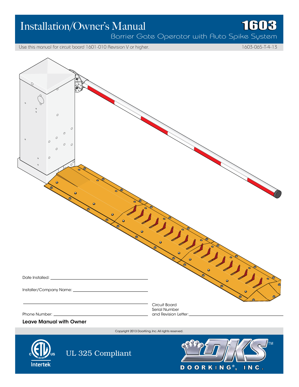 Controlled Products Systems Group 1603-080 User Manual | 40 pages