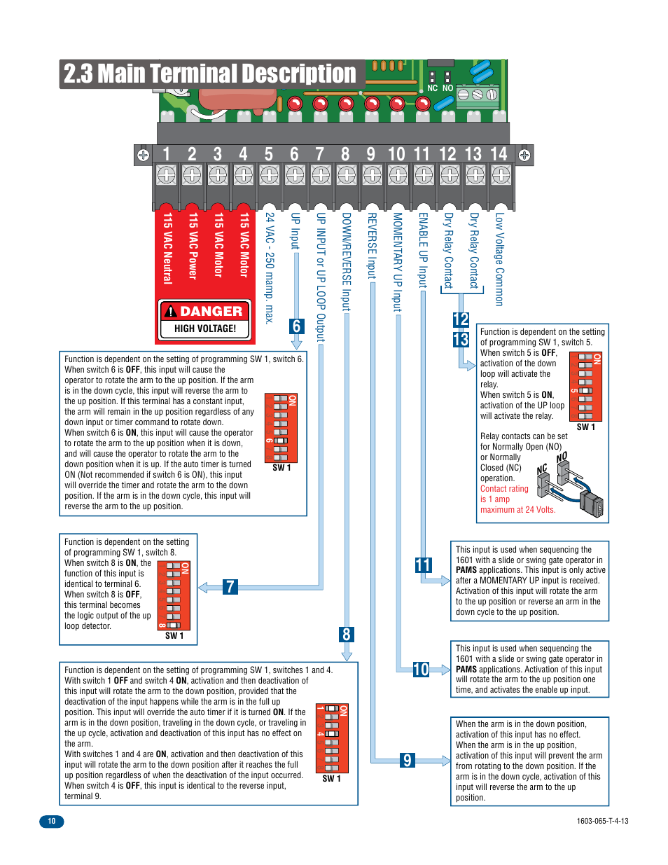 3 main terminal description | Controlled Products Systems Group 1603-080 User Manual | Page 12 / 40