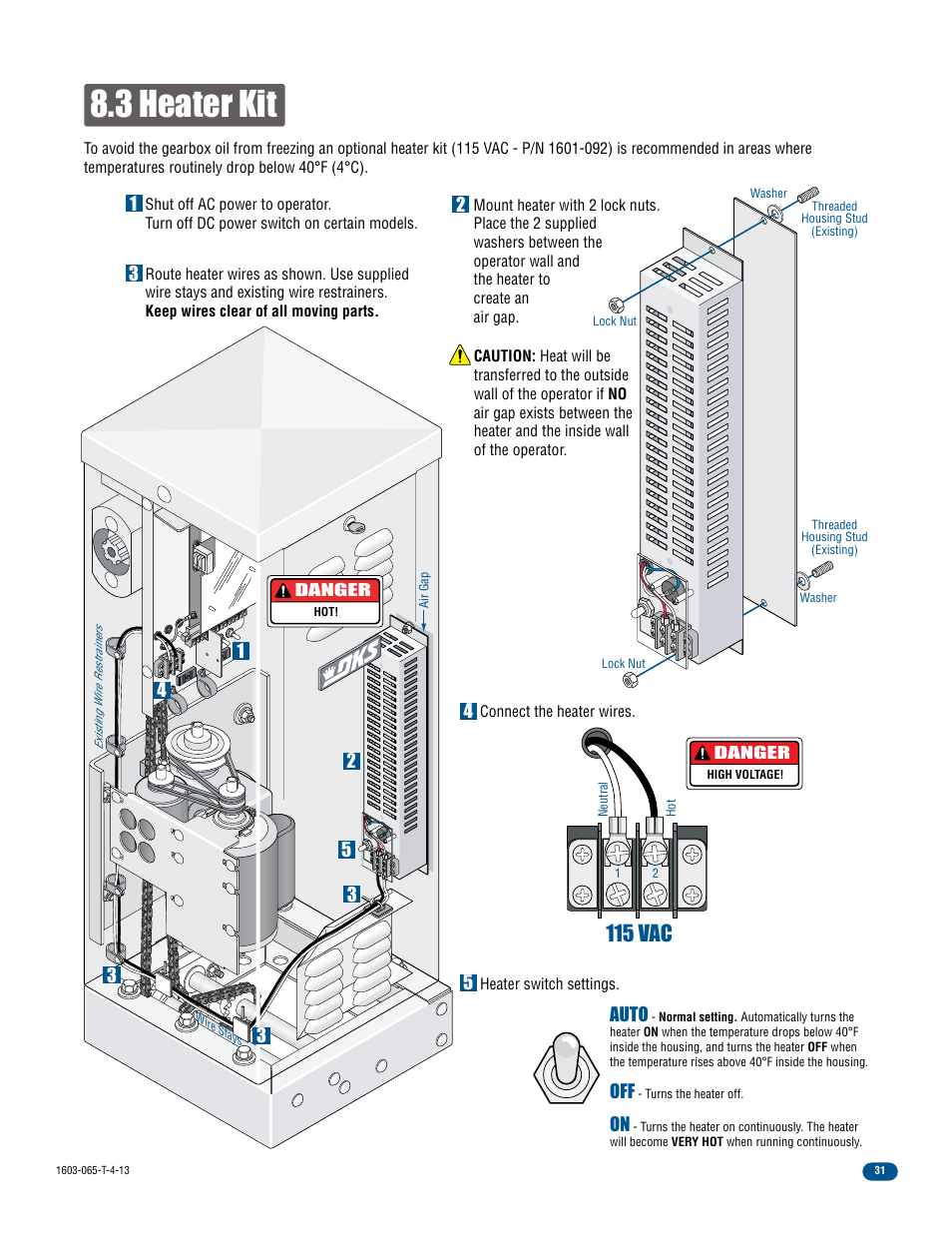3 heater kit, 115 vac | Controlled Products Systems Group 1603-080 User Manual | Page 33 / 40