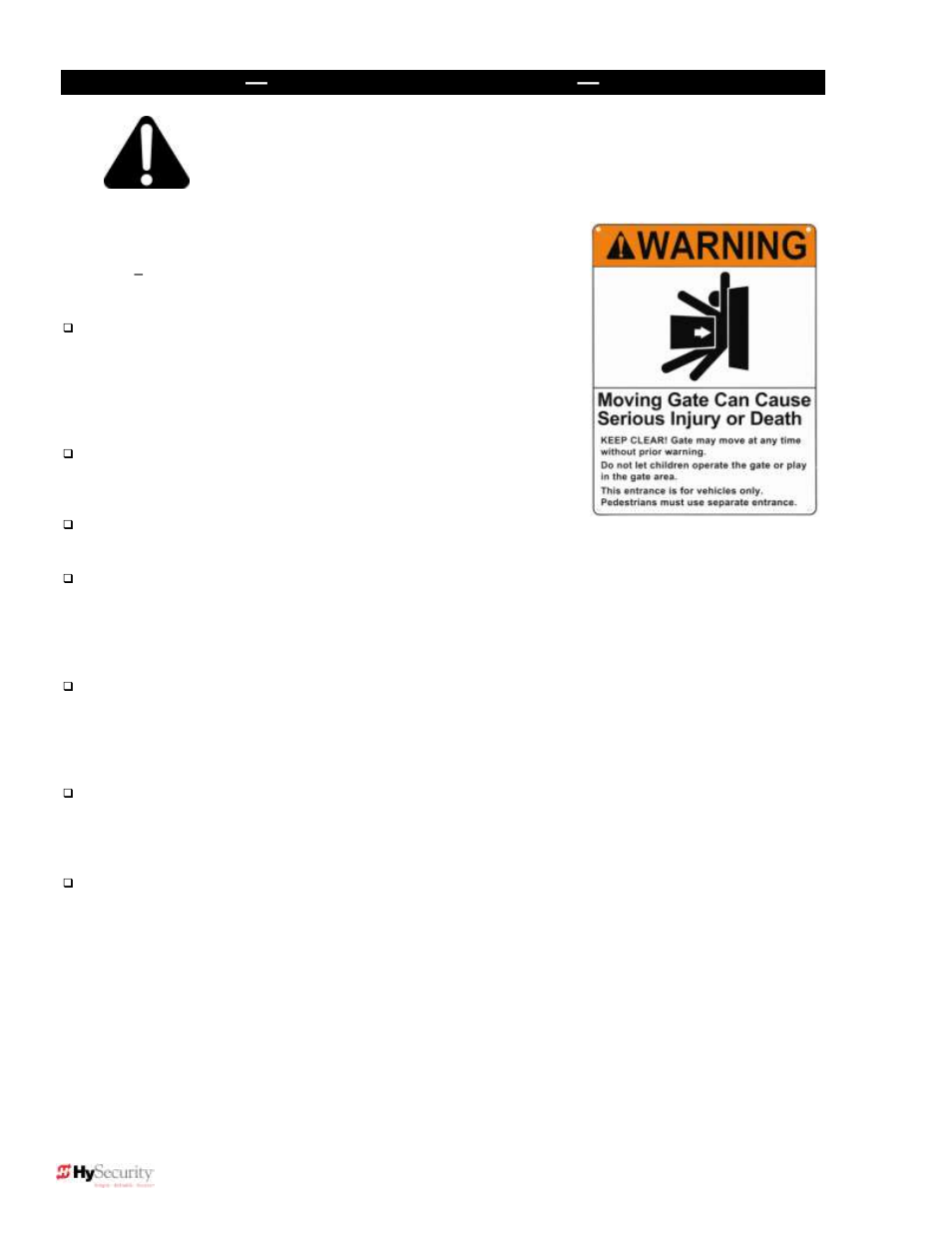 Section 1, Important safety information, Read first! - 6 | Controlled Products Systems Group 222EX43 User Manual | Page 23 / 98