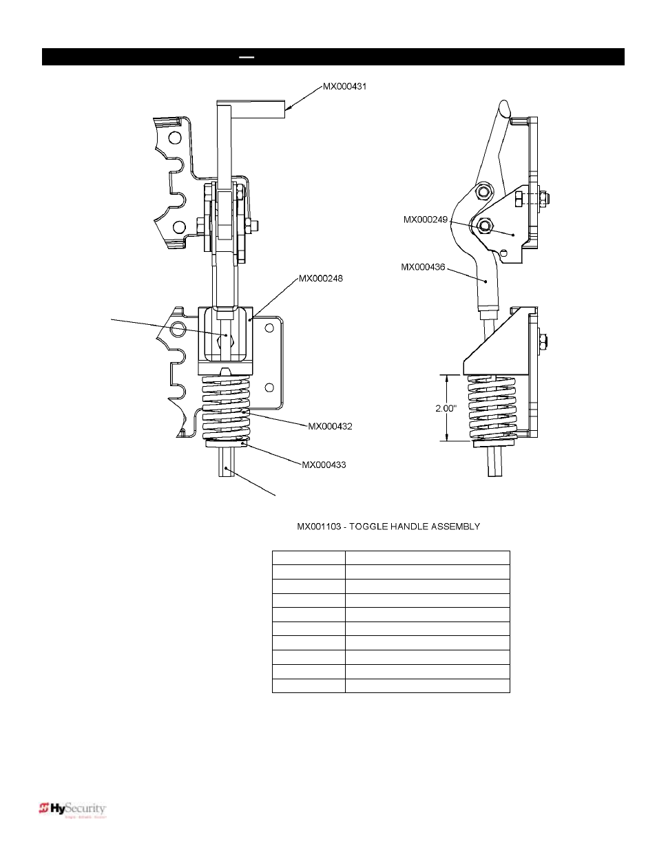 Manual release toggle assembly, Appendix — manual release toggle assembly | Controlled Products Systems Group 222EX43 User Manual | Page 84 / 98