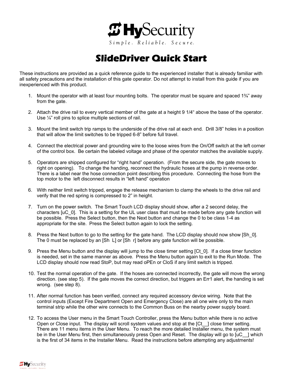 Slidedriver quick start | Controlled Products Systems Group 222X383 User Manual | Page 2 / 84