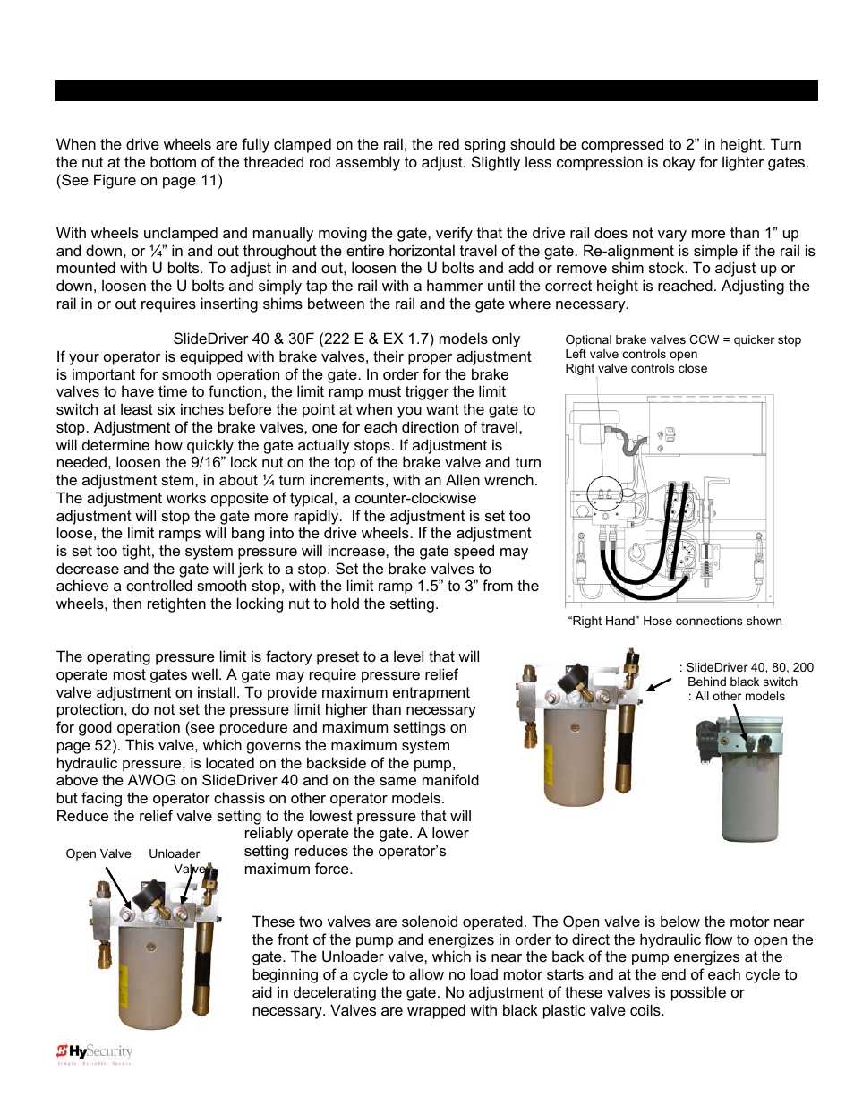 Mechanical and hydraulic adjustments | Controlled Products Systems Group 222X383 User Manual | Page 21 / 84