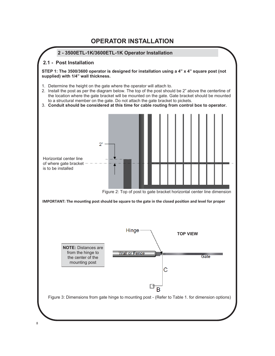 Operator installation | Controlled Products Systems Group 3500ETL-1K User Manual | Page 8 / 36