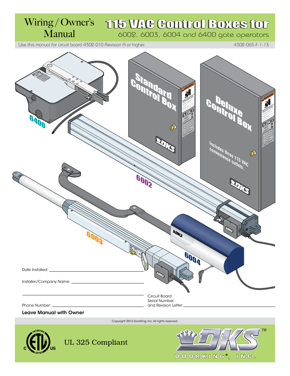 Controlled Products Systems Group 4302-111 User Manual | 34 pages