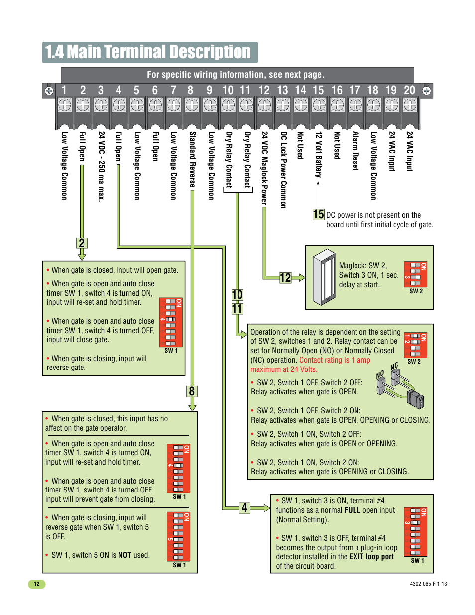 4 main terminal description | Controlled Products Systems Group 4302-111 User Manual | Page 14 / 34