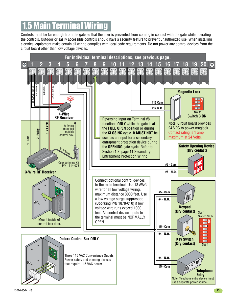 5 main terminal wiring | Controlled Products Systems Group 4302-111 User Manual | Page 15 / 34