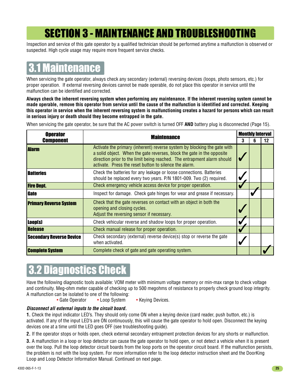 2 diagnostics check | Controlled Products Systems Group 4302-111 User Manual | Page 27 / 34