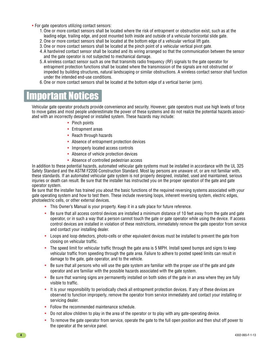 Important notices | Controlled Products Systems Group 4302-111 User Manual | Page 6 / 34