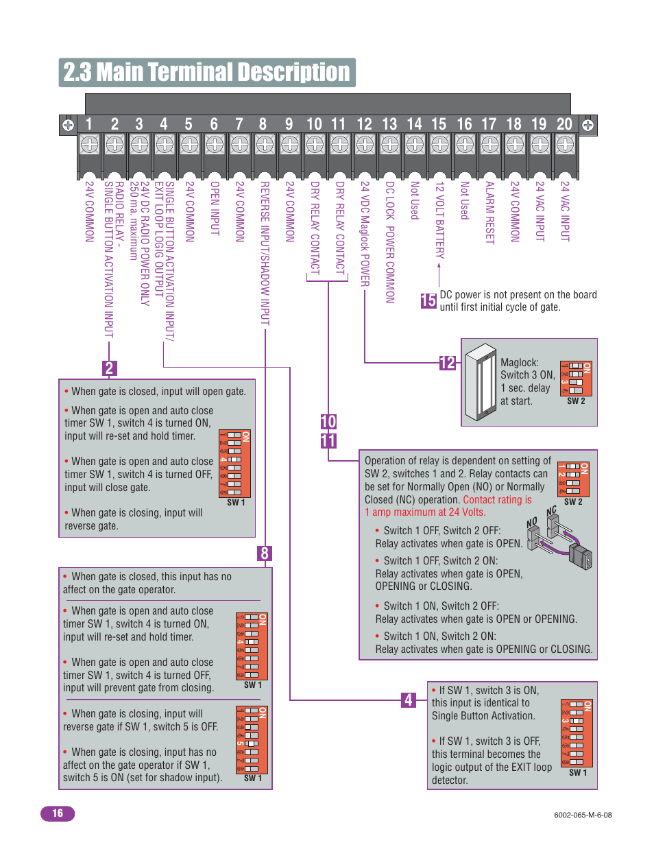 3 main terminal description | Controlled Products Systems Group 6002-080 User Manual | Page 18 / 32