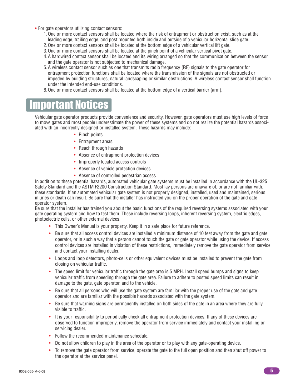 Important notices | Controlled Products Systems Group 6002-080 User Manual | Page 7 / 32