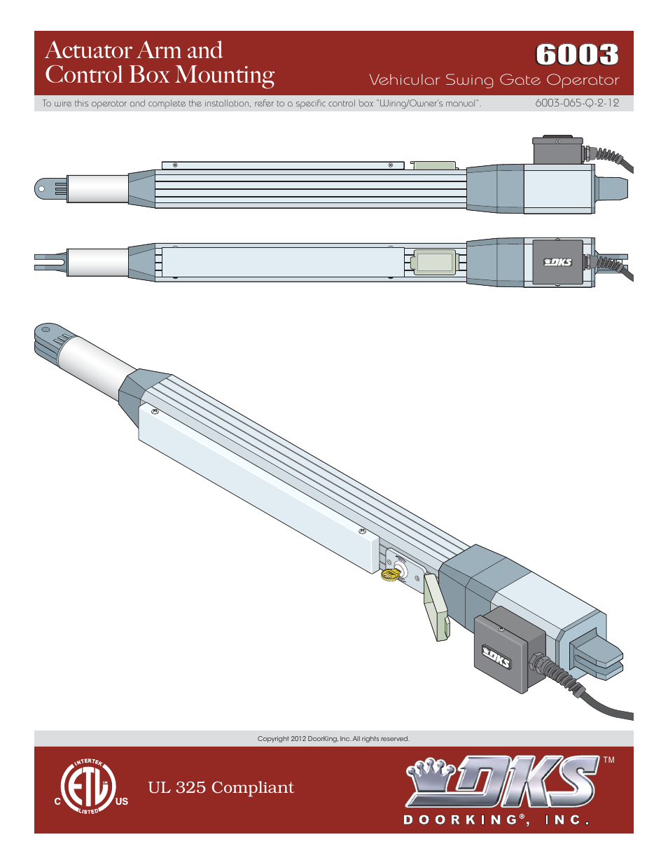 Controlled Products Systems Group 6003-080 User Manual | 22 pages