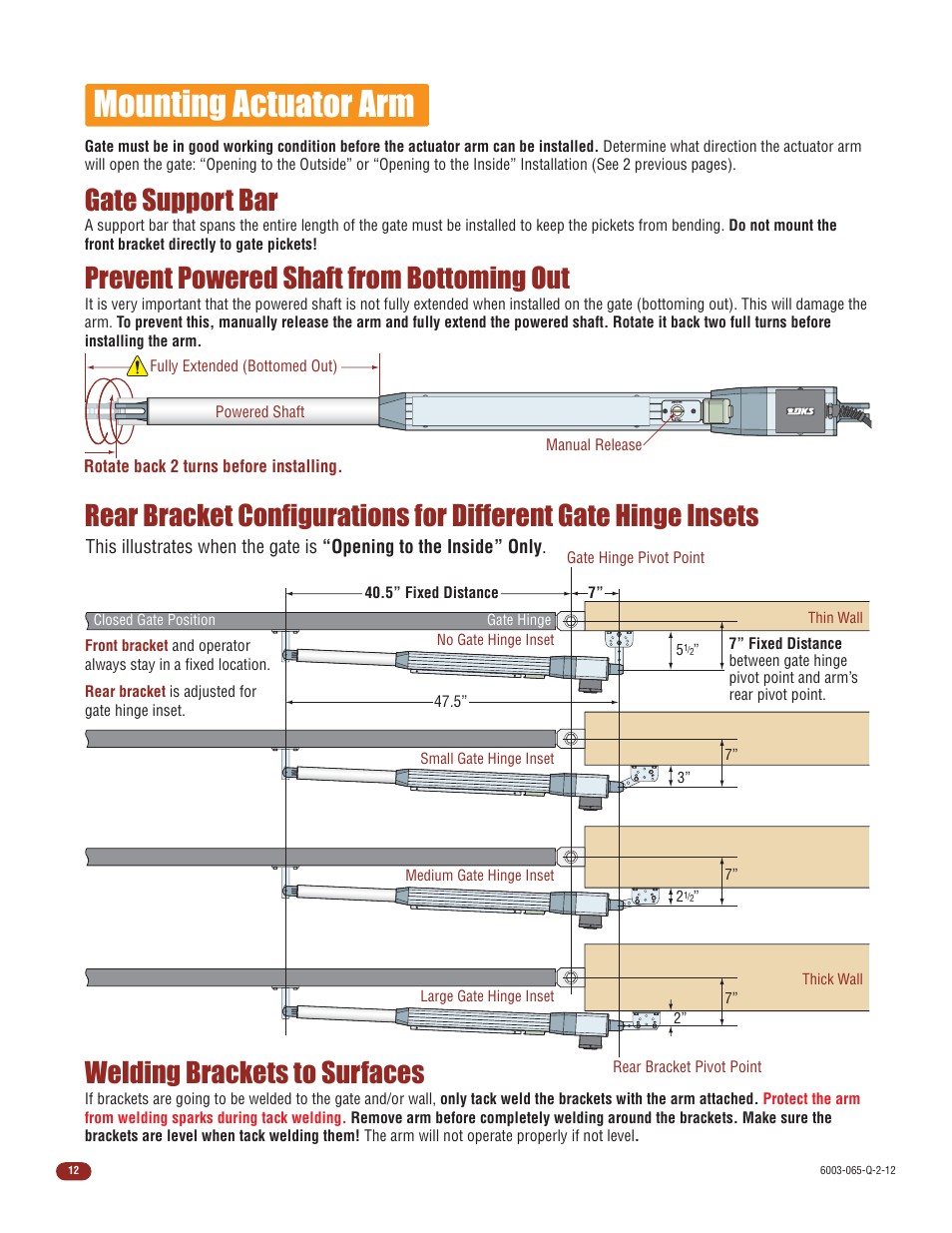 Mounting actuator arm | Controlled Products Systems Group 6003-080 User Manual | Page 14 / 22
