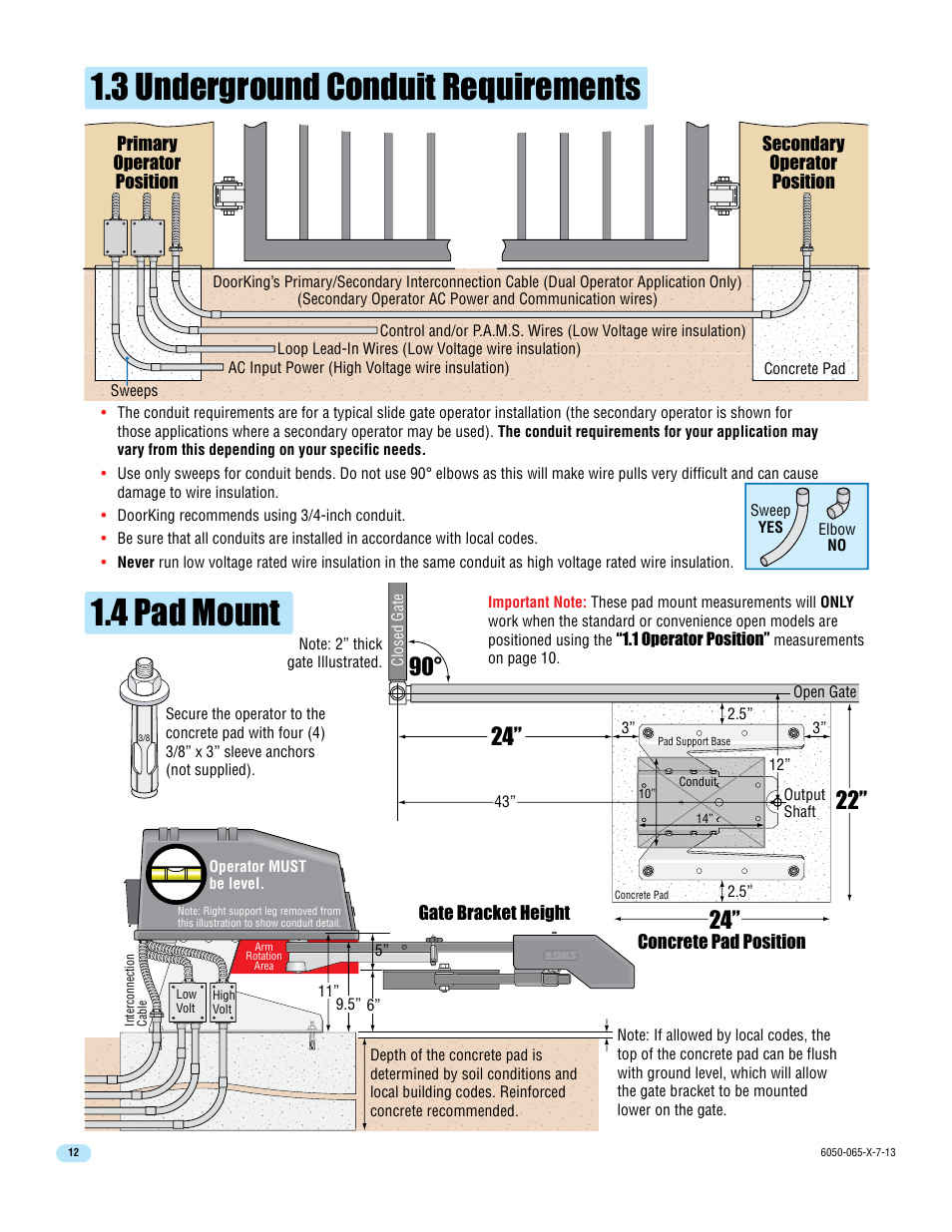 3 underground conduit requirements 1.4 pad mount | Controlled Products Systems Group 6050-080 User Manual | Page 14 / 46