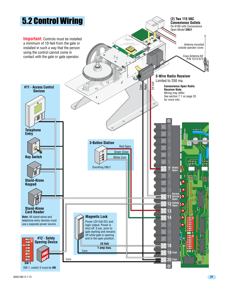 2 control wiring, Important | Controlled Products Systems Group 6050-080 User Manual | Page 29 / 46