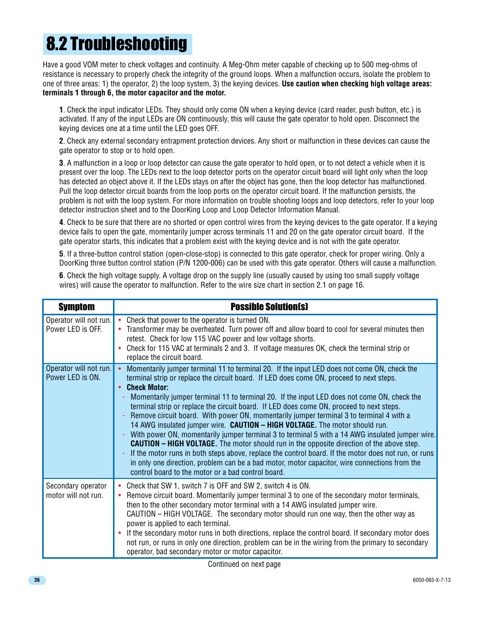 2 troubleshooting | Controlled Products Systems Group 6050-080 User Manual | Page 38 / 46