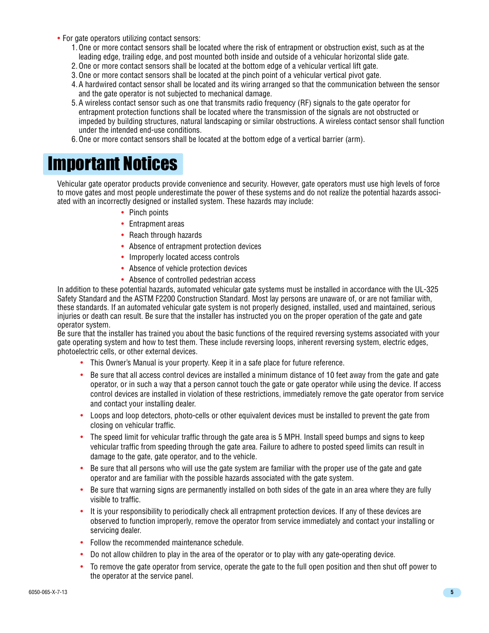 Important notices | Controlled Products Systems Group 6050-080 User Manual | Page 7 / 46