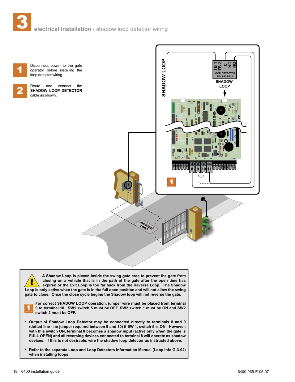 Tb 1 tb 2 c nc no, Shadow loop | Controlled Products Systems Group 6400-080 User Manual | Page 18 / 28