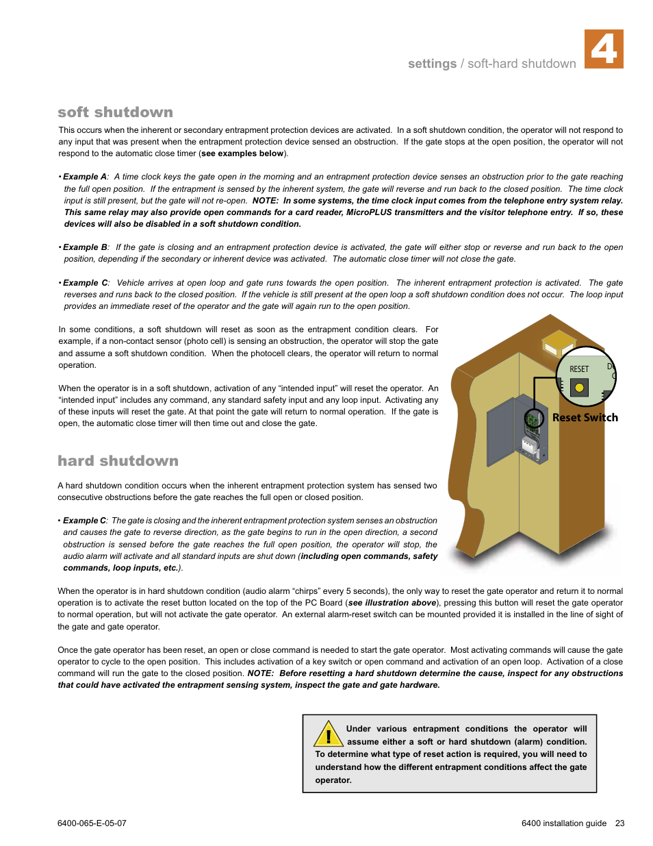 Hard shutdown, Soft shutdown | Controlled Products Systems Group 6400-080 User Manual | Page 23 / 28