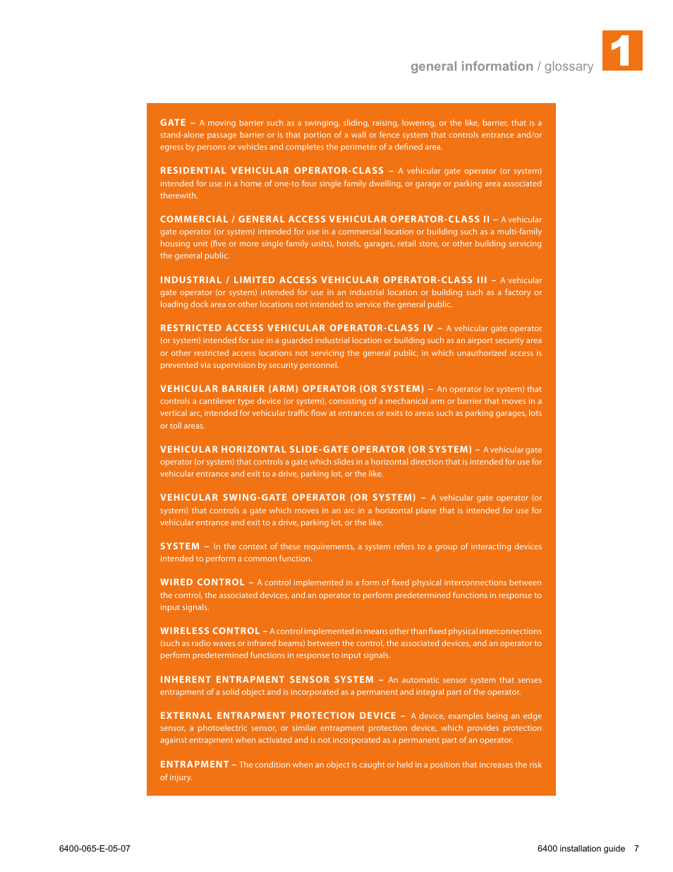 General information / glossary | Controlled Products Systems Group 6400-080 User Manual | Page 7 / 28