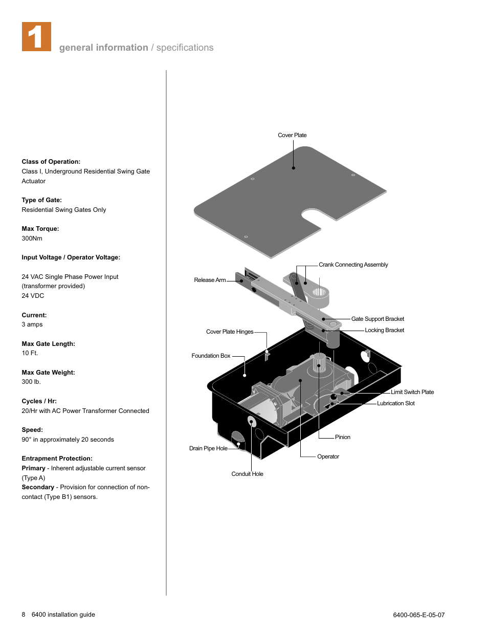 General information / specifi cations | Controlled Products Systems Group 6400-080 User Manual | Page 8 / 28