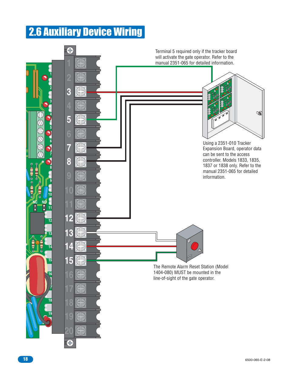 6 auxiliary device wiring | Controlled Products Systems Group 6500-083 User Manual | Page 19 / 46