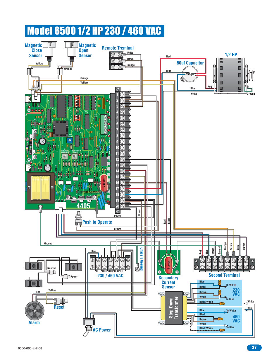 Secondary current sensor, Magnetic close sensor, Step-down transformer | Current sensor | Controlled Products Systems Group 6500-083 User Manual | Page 38 / 46