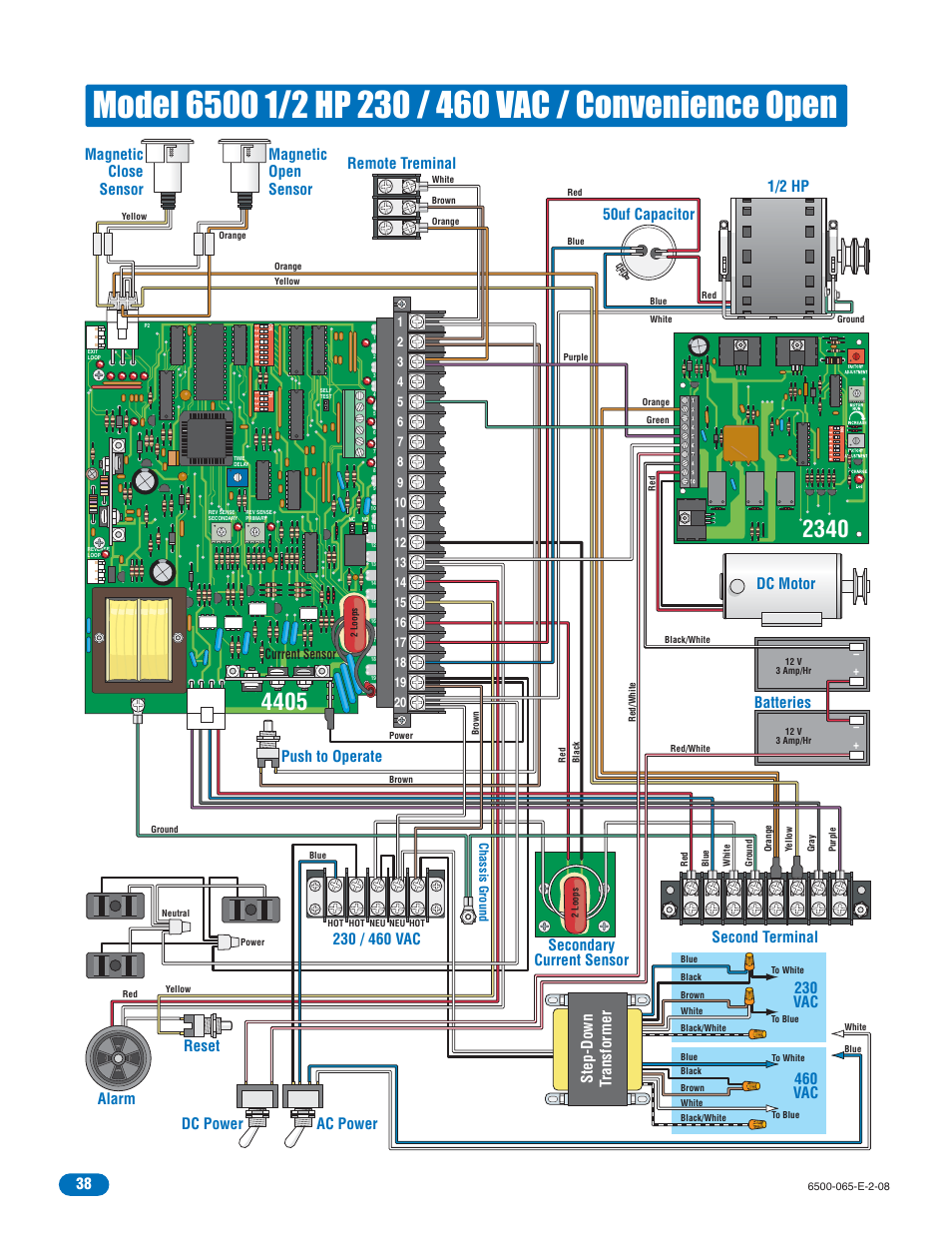 Batteries, Magnetic close sensor, Dc motor | Secondary current sensor, Step-down transformer, Current sensor | Controlled Products Systems Group 6500-083 User Manual | Page 39 / 46